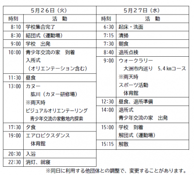 Ｒ8大洲スケジュール